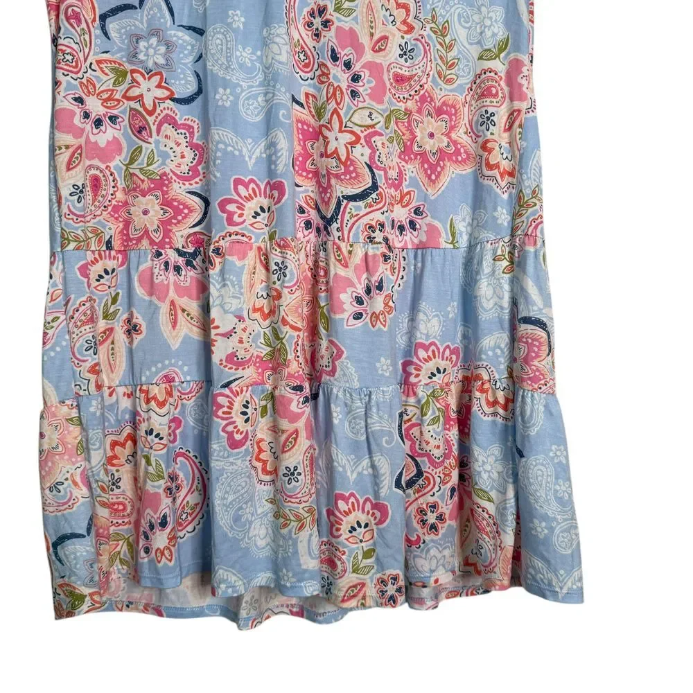 Ellen Tracy Nightgown Sleepwear Dress Women Size S Paisley‎ Print Loungewear